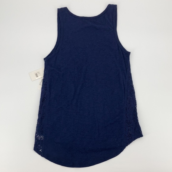 PJ Salvage Navy Lace Inset Tank Top NWT - Picture 2 of 12